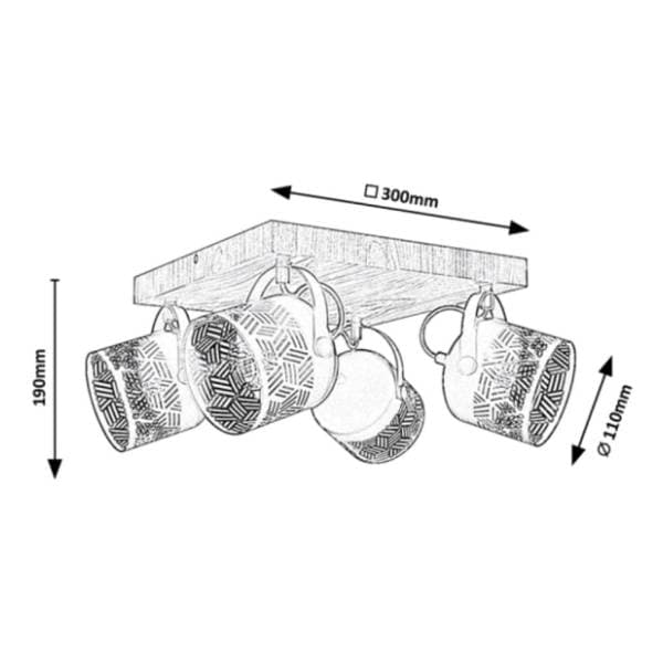 RABALUX spot svetlo 4x40W E14 Rotem 3299 2