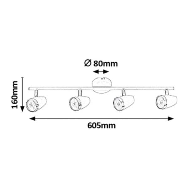 RABALUX spot svetlo 4x4W Karen antracit 6515 2