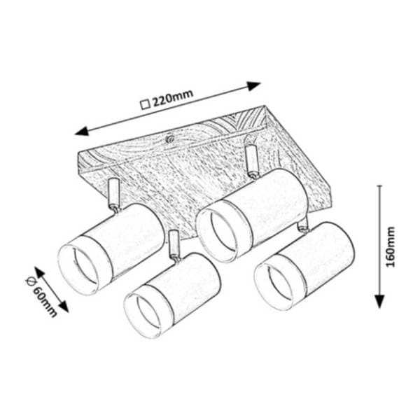 RABALUX spot svetlo 4x5W GU10 Toras 73124 3