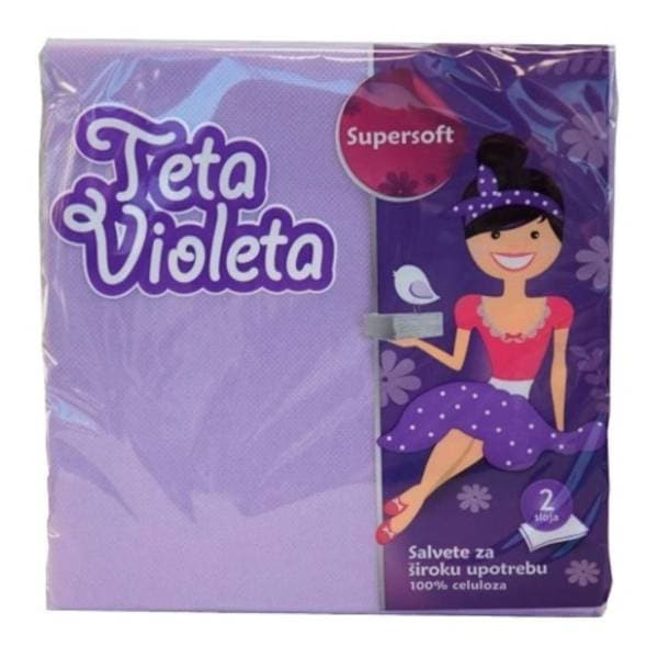 Salvete VIOLETA Super soft lila 2sloja 25kom 0