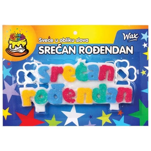 Svećice slova Srećan rođendan WAX 0
