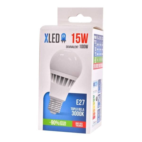 XLED LED sijalica toplo bela E27 15W 3000K 0