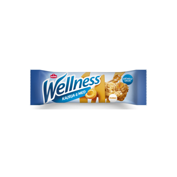 Žitni bar WELLNESS med kajsija 23g 0