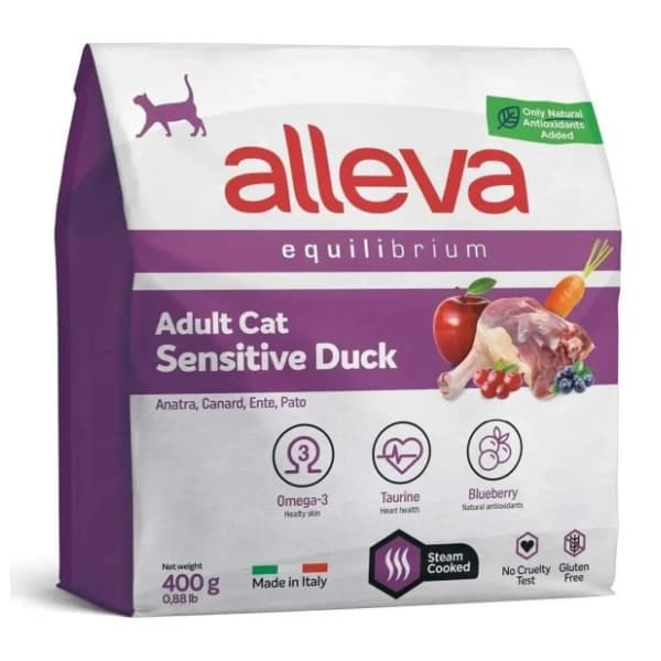 ALLEVA Equilibrium adult hrana za mačke pačetina 400g 0