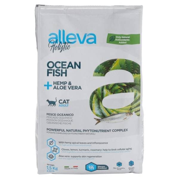 ALLEVA Holistic hrana za mačke okeanska riba i aloe vera 1,5kg 0