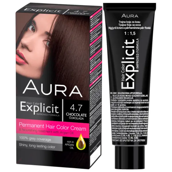AURA Explicit farba za kosu 4.7 čokolada 0