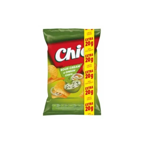 Čips CHIO sour cream and onion 130g+20g gratis 0