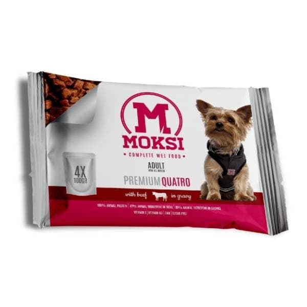 MOKSI sos za pse govedina 4x100g 0