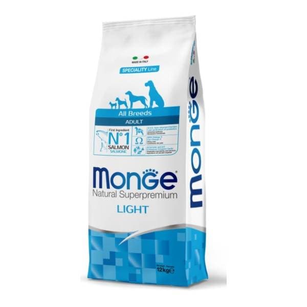 MONGE All breeds adult light hrana za pse losos 12kg 0