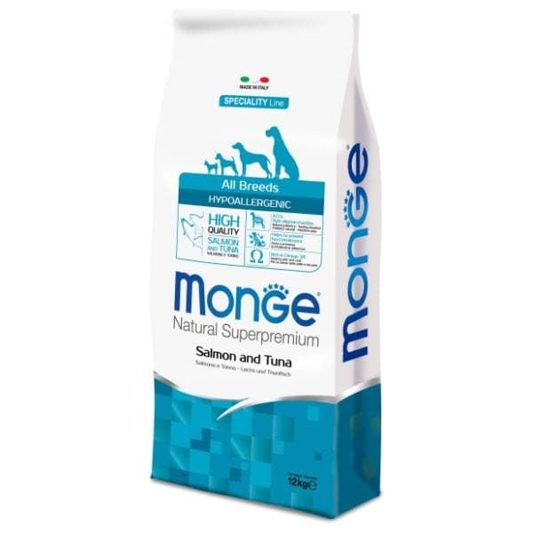 MONGE All breeds hypoallergenic hrana za pse losos tuna 12kg 0