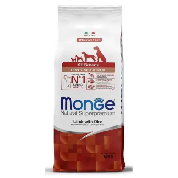 MONGE All breeds puppy jagnjetina i pirinač 12kg 0