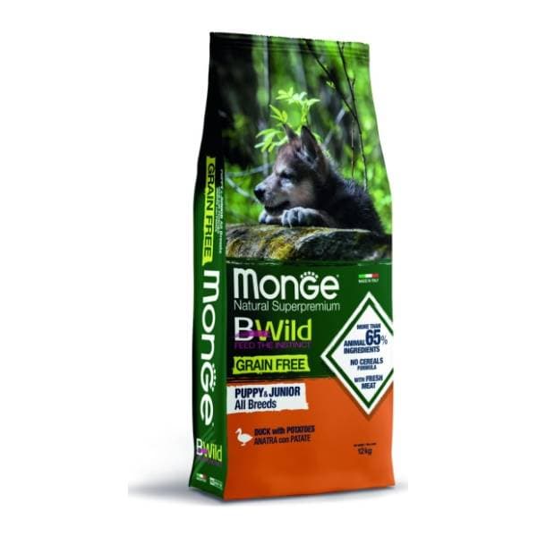 MONGE Bwild all breeds puppy grain free pačetina krompir 12kg 0