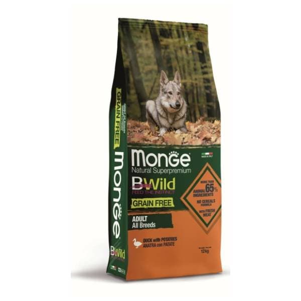 MONGE Bwild all breeds grain za pse pačetina krompir 12kg 0