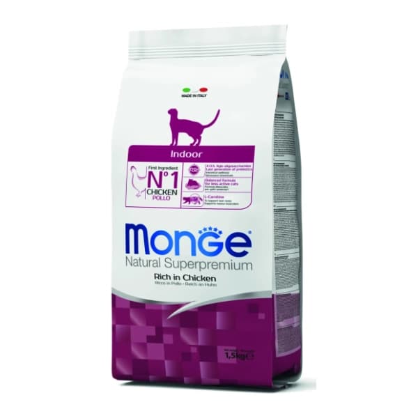 MONGE Cat indoor hrana za mačke piletina 1,5kg 0