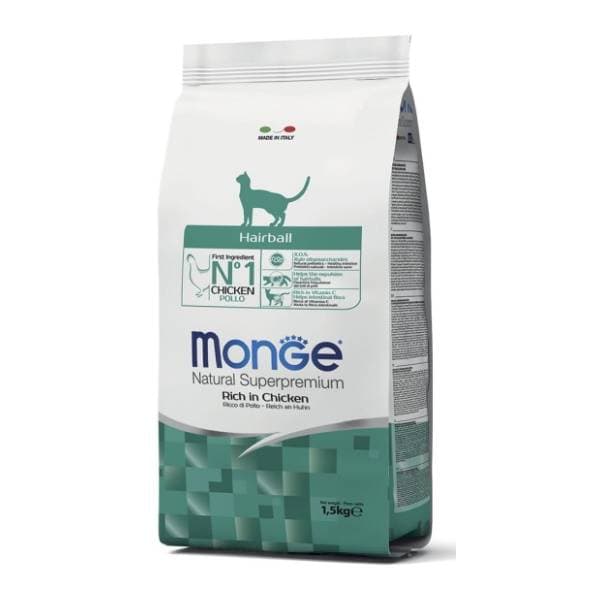 MONGE Hairball hrana za mačke piletina 1,5kg 0