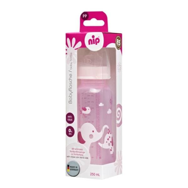 NIP Trendy Girl flašica 250ml roze i silikonska cucla (0-6m) 0