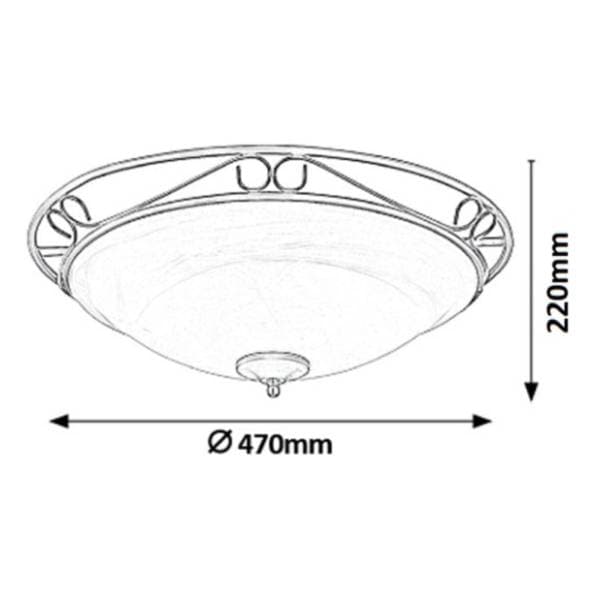 RABALUX plafonjera 3x60W E27 fi 47cm Athen 3723 1