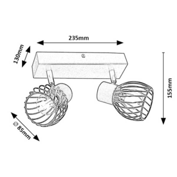 RABALUX spot svetlo 2x10W E14 Aberama 73002 1