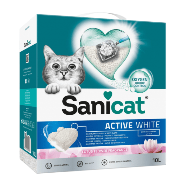 SANICAT Active white lotus posip za mačke 10l 0