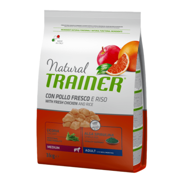 NATURAL TRAINER Adult hrana za pse piletina i pirinač 3kg 0