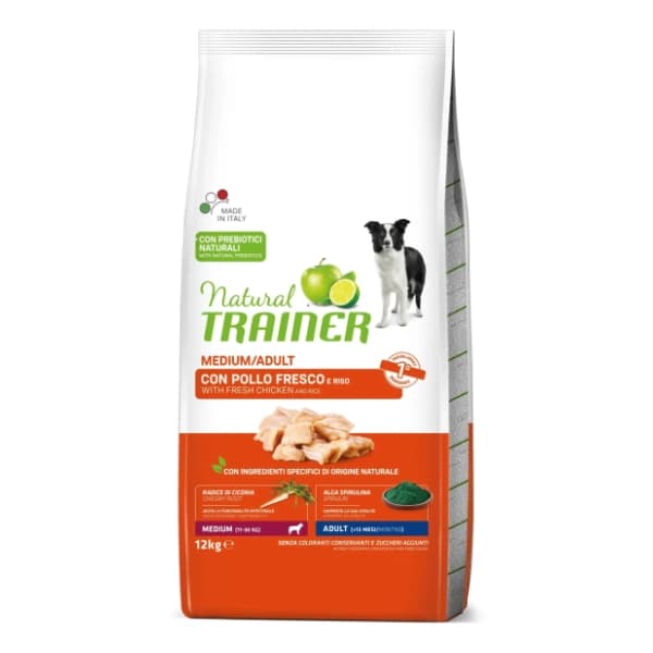 NATURAL TRAINER Medium adult piletina i pirinač 12kg 0