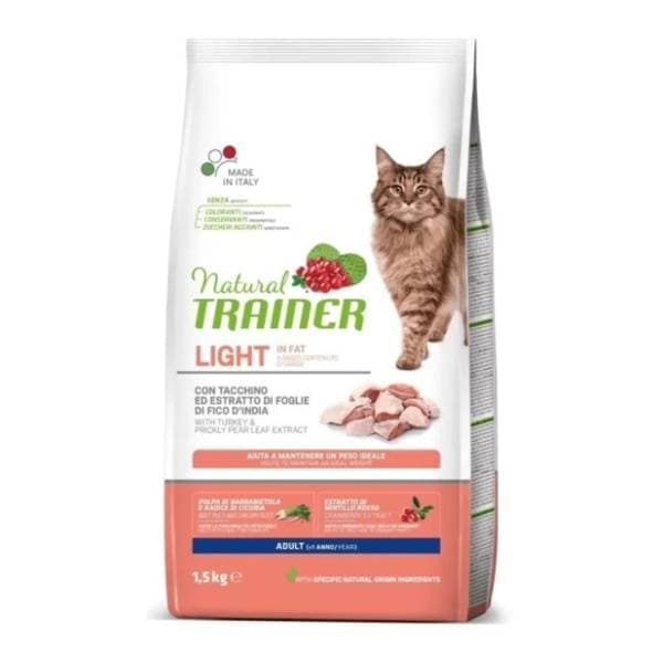 NATURAL TRAINER Light in fat hrana za mačke ćuretina 1,5kg 0