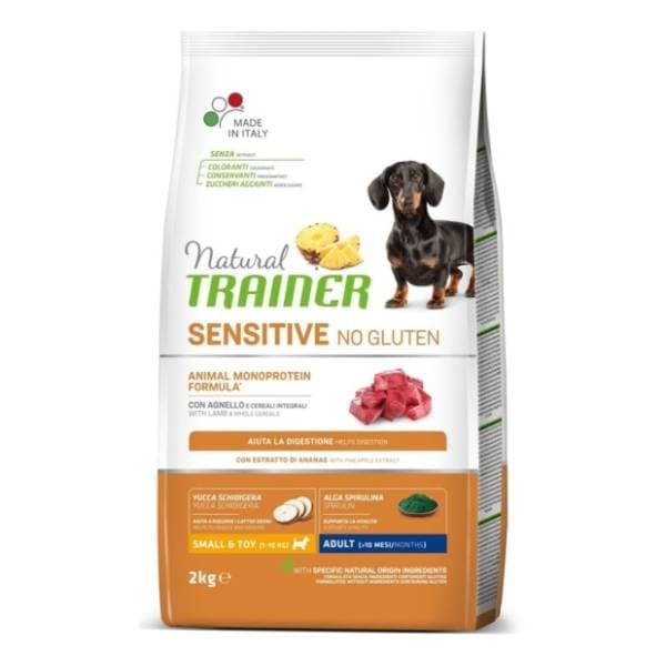 NATURAL TRAINER Sensitive small&toy bez glutena jagnjetina 2kg 0