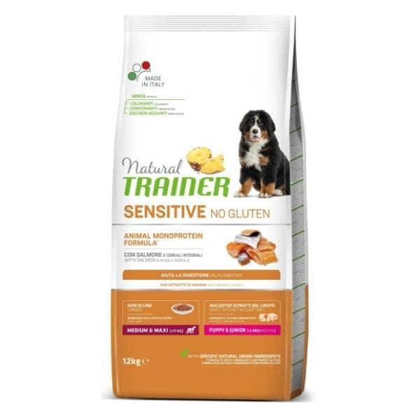 NATURAL TRAINER Sensitive maxi puppy bez glutena losos 12kg 0
