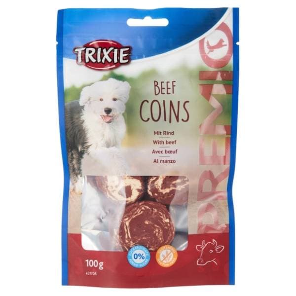 TRIXIE poslastica za pse goveđi medaljoni 100g 0