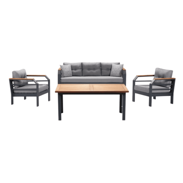 Baštenska garnitura HANAH HOME Assento 3+1+1+M grey black 0