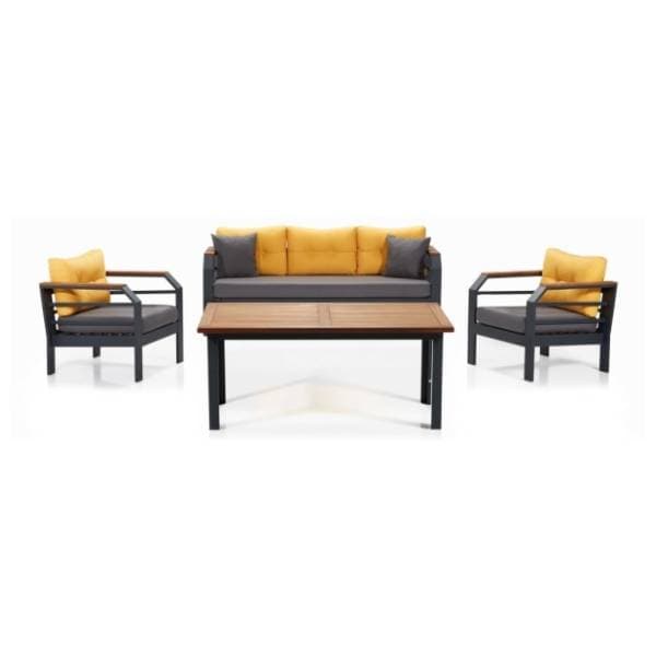 Baštenska garnitura HANAH HOME Assento 3+1+1+M yellow black 0
