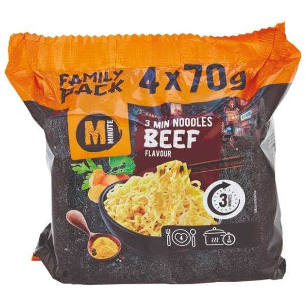 Nudle MINUTE govedina 4x70g 0