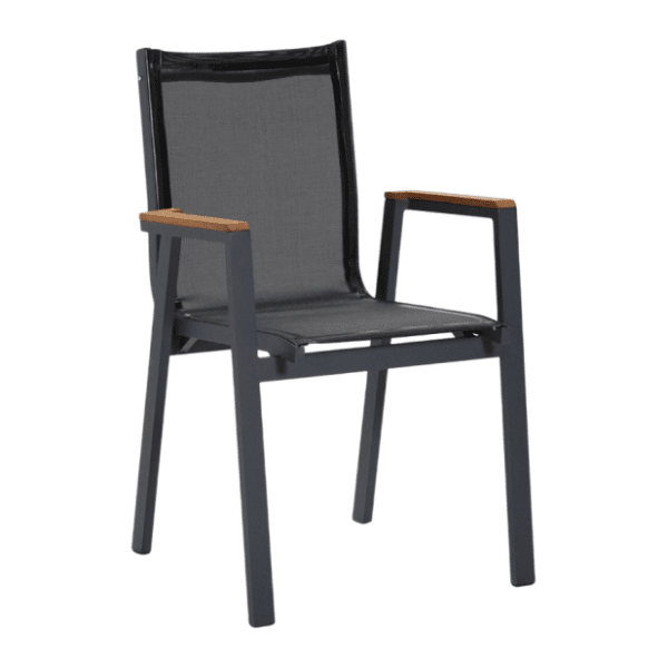 Set baštenskih stolica HANAH HOME Ottowa grey black 6kom 0