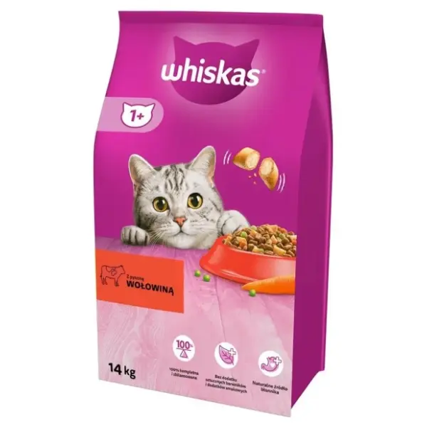 WHISKAS Adult briketi za mačke govedina 14kg 0