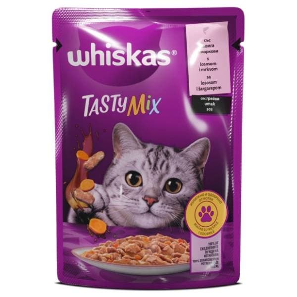 WHISKAS Tasty mix hrana za mačke losos 4x85g 0