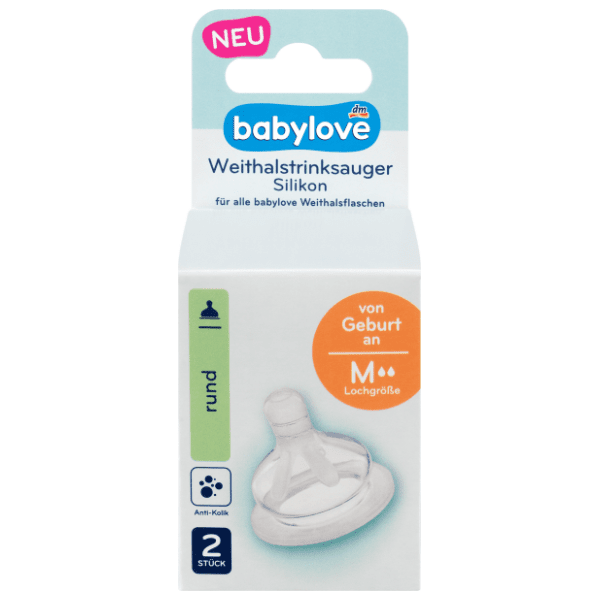 BABYLOVE okrugla silikonska cucla M (0m+) 2kom 0