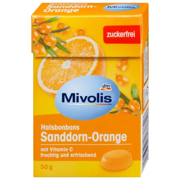 Bombone za grlo MIVOLIS pasji trn i pomorandža 50g 0