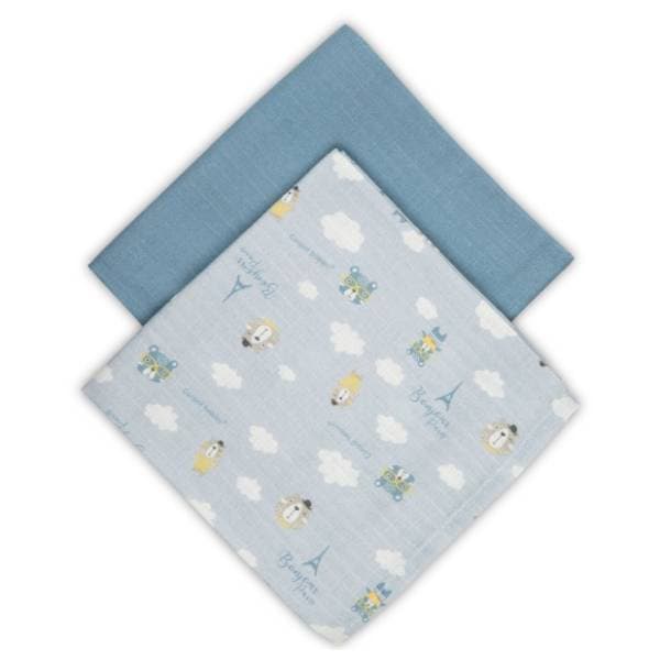 CANPOL BABIES tetra pelena muslin bonjour Paris plave 2kom 0