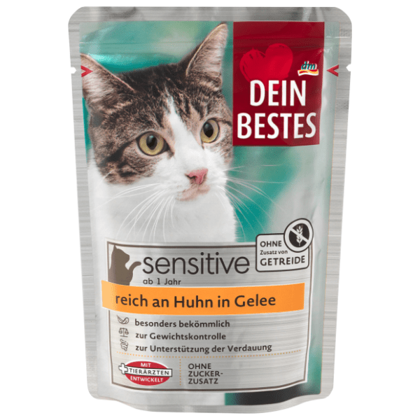 DEIN BESTES Sensitive hrana za odrasle mačke piletina 100g 0
