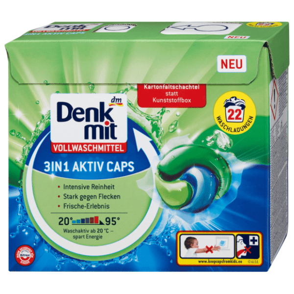 DENKMIT Aktiv caps 3u1 kapsule za beli veš 22kom 0