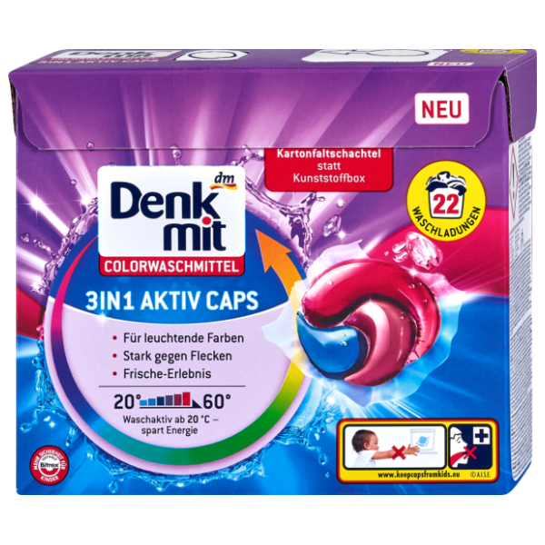DENKMIT Aktiv caps 3in1 kapsule za veš 22kom 0