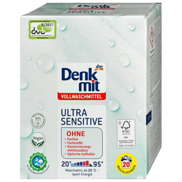 DENKMIT Ultra sensitive deterdžent za beli veš 20 pranja 0