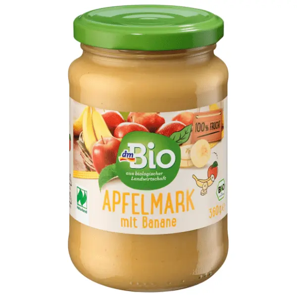 DM BIO voćni pire jabuka i banana 360g 0