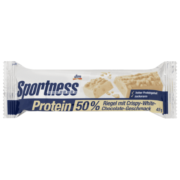 Energetska štanglica SPORTNESS 50% proteina bela čokolada 45g 0