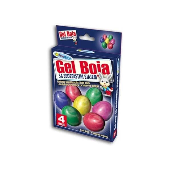 Gel boja za jaja sa sedefastim sjajem PANGRAF 4kom + rukavice 0