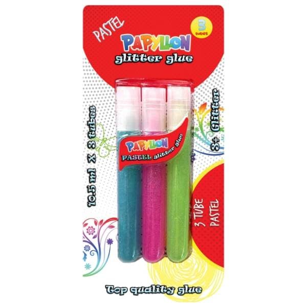 Gliter u tubama pastel PANGRAF 3kom 0