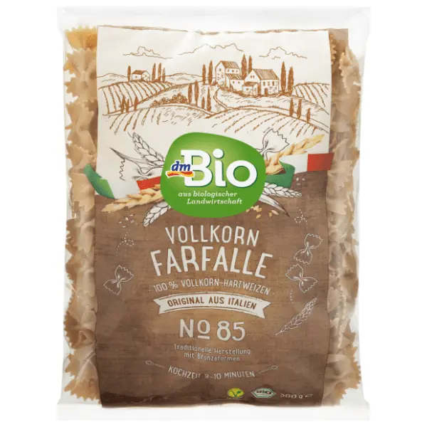 Integralna testenina DM BIO Farfalle mašnice 500g 0