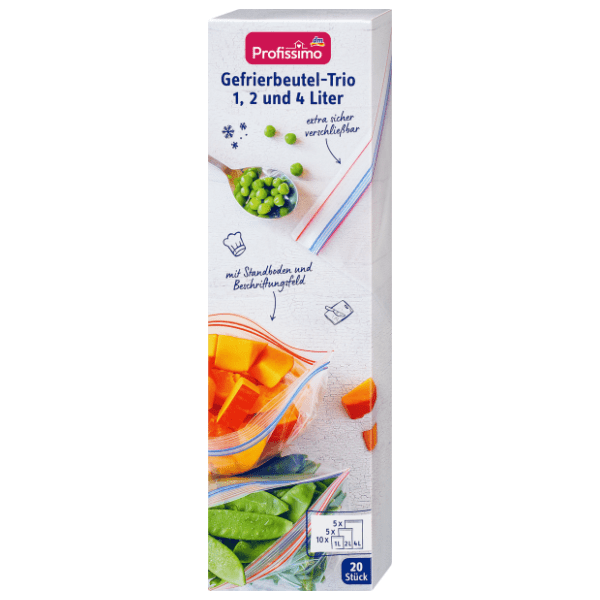 PROFISSIMO kese za zamrzivač Trio 1l, 2l, 4l 20kom 0