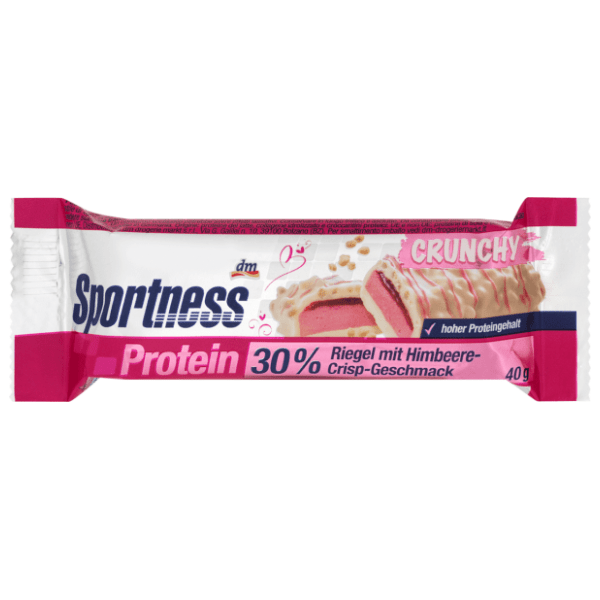Štanglica SPORTNESS Crunchy energetska bela čokolada i malina 40g 0