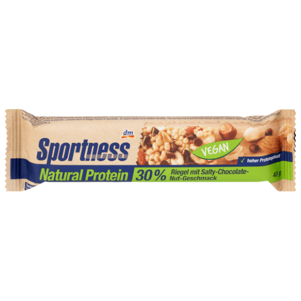 Vegan štanglica SPORTNESS Natural protein slana čokolada 40g 0